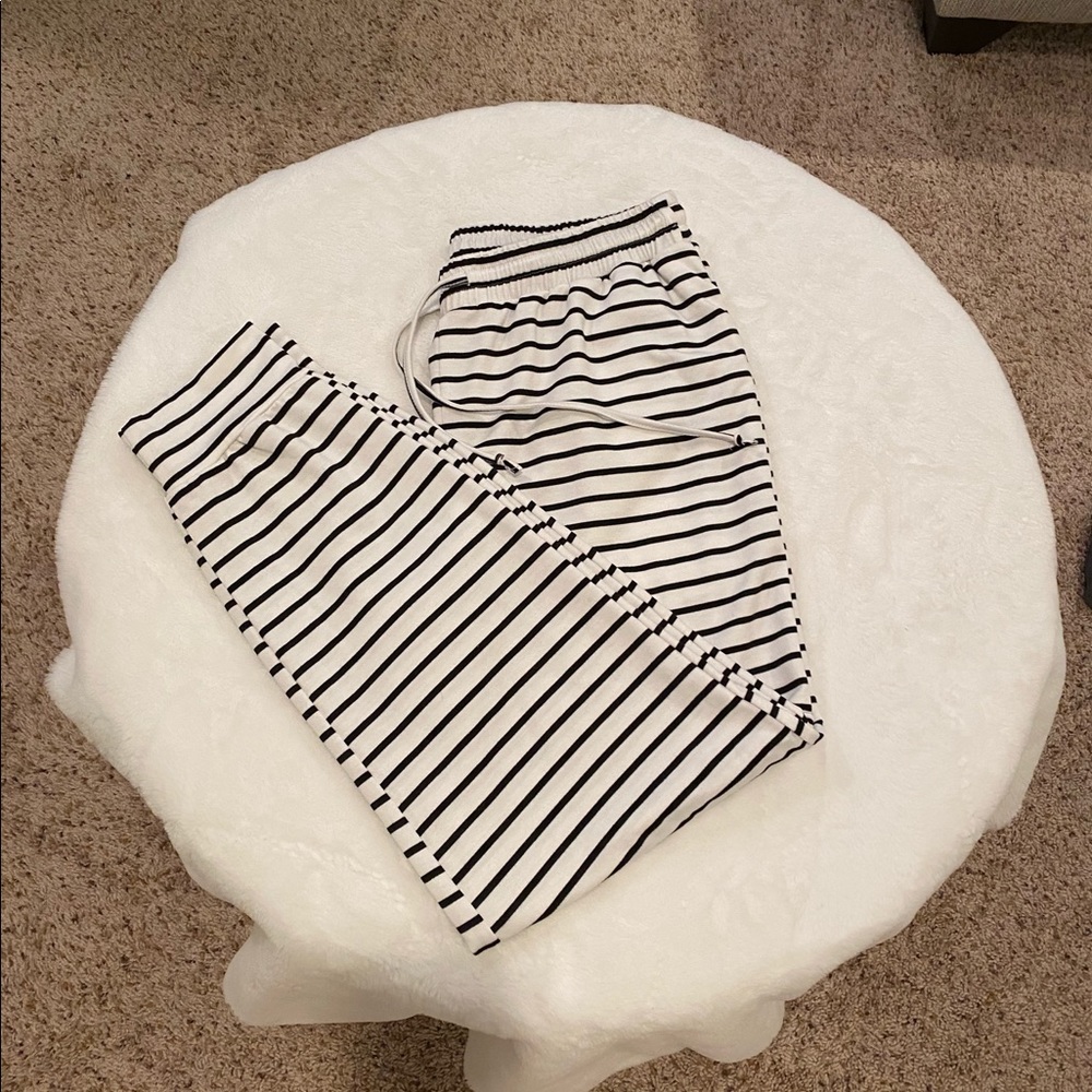 super soft white and blue jogger pants